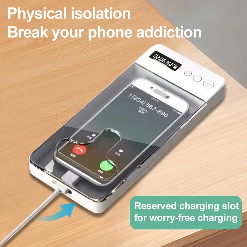 

Transparent Phone Lock Box with Timer LCD Display Time Management Anti-Mobile Internet Addiction Lock Box Self-Discipline Tool