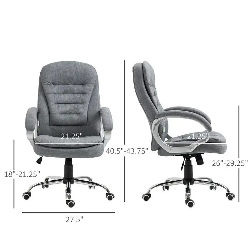 Gray High Back Executive Office Chair, Adjustable Height Computer Chair
