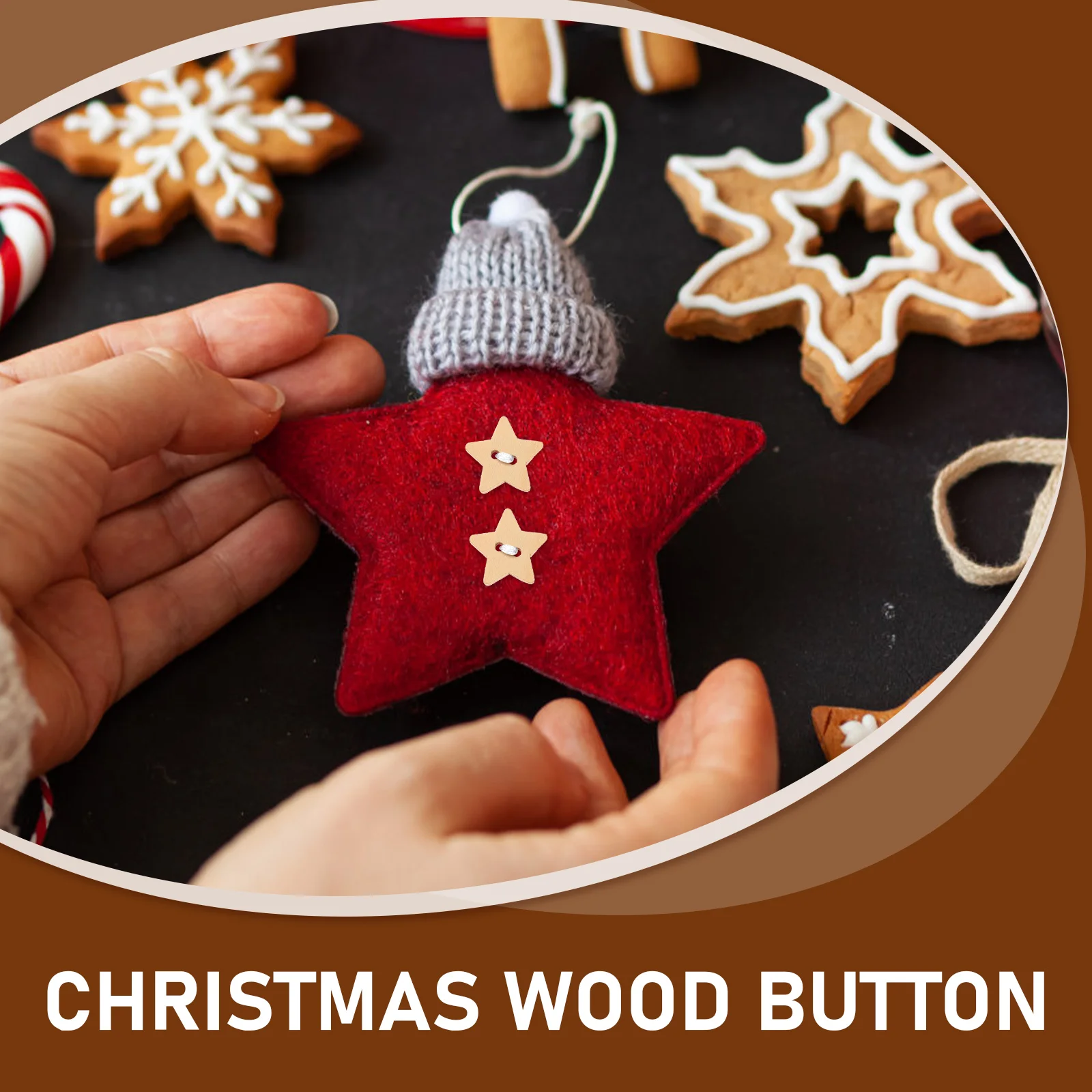 100 Pcs Christmas Tree Buttons Woodsy Decor Craft for Crafts Decorations Wooden Embellishments Log