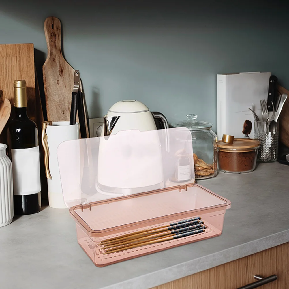 

2pcs Chopstick Holder Kitchen Cutlery Tray Organizer Silverware Rack Utensil Container Drainage Holes Space Saving Easy