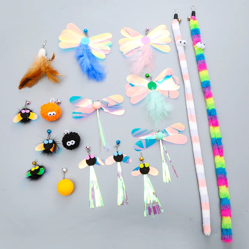 Feather Cat Teaser Stick, Fairy Stick, Self-Hi Play, Replacement Head Collection, Amazon Popular Pet Products