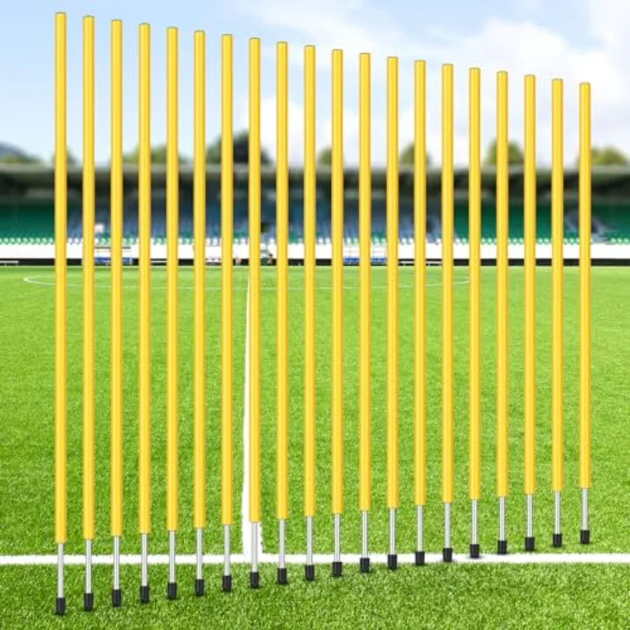 

5ft Adjustable Agility Poles for Soccer Training Slalom Cones Football Speed Equipment Orange Training Tools