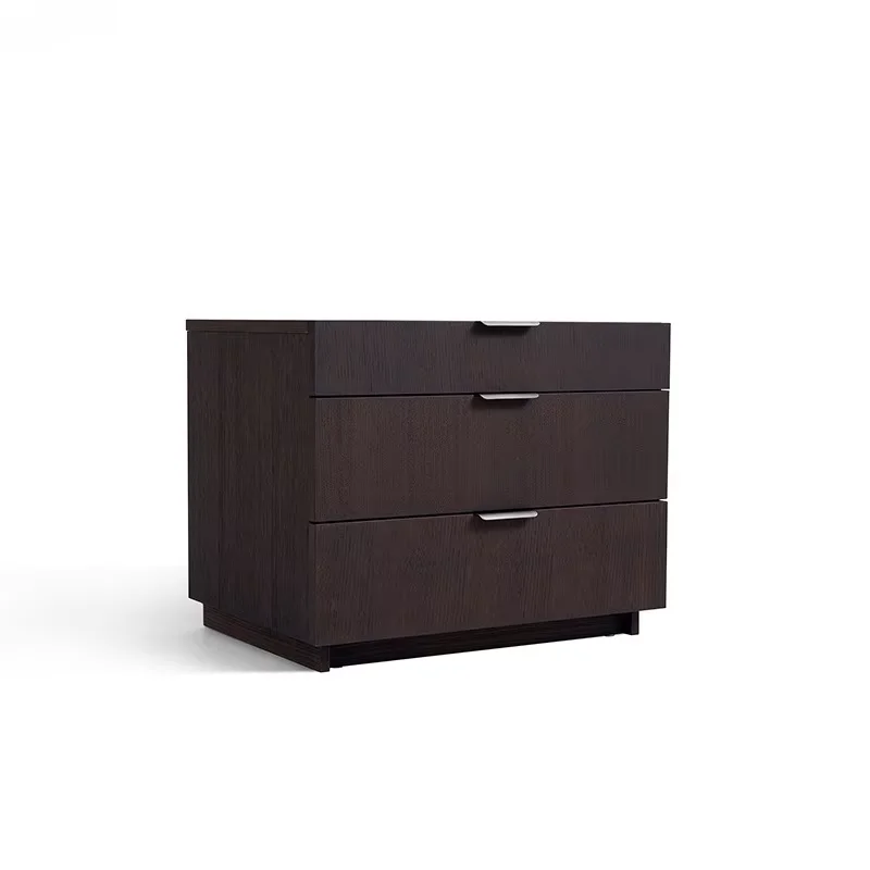 *Upscale Italian minimalist bedside cabinet, modern solid wood bedroom storage unit, trendy high-end styled side table arrival