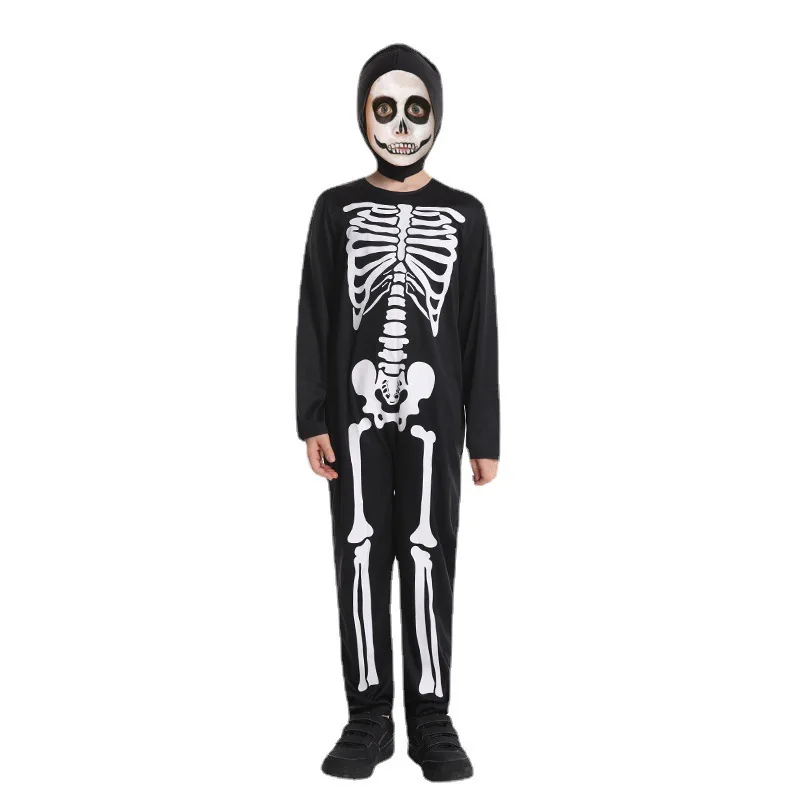 Hot Sale Halloween Children's Horror Skull Suit Bodysuit Kid Cosplay Party Costume Zentai