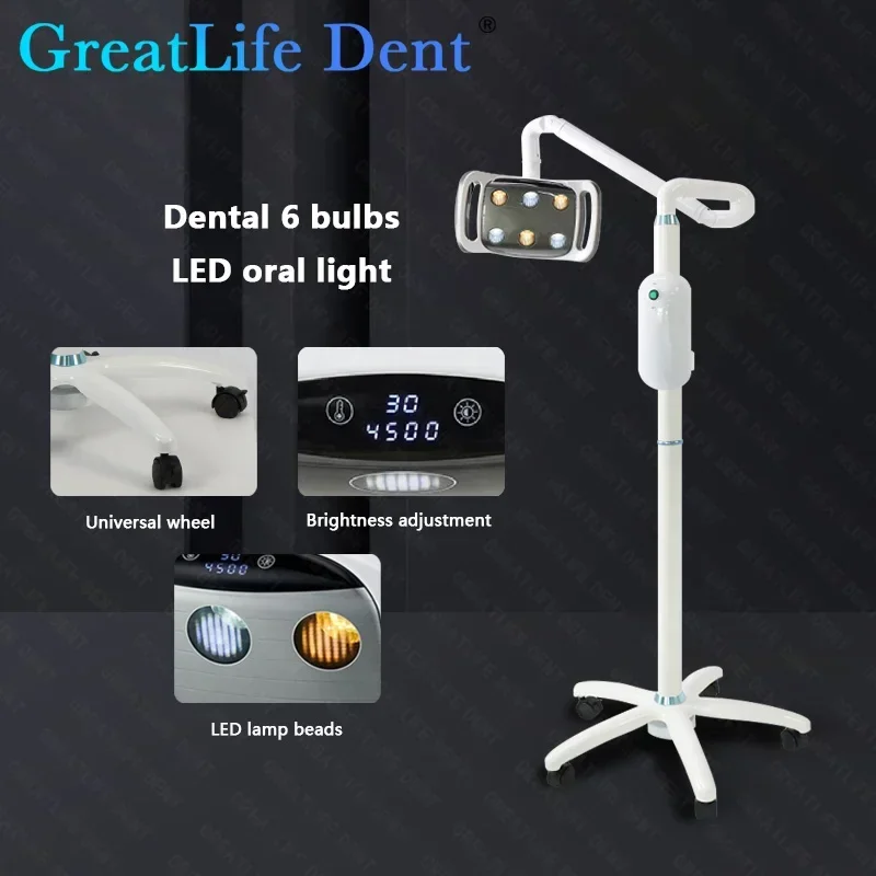 GreatLife 9W 6Leds Oral Operation Lamp With Sensor For Dentist Dental Led Lamp Light Floor-standing Shadowless Surgical Light