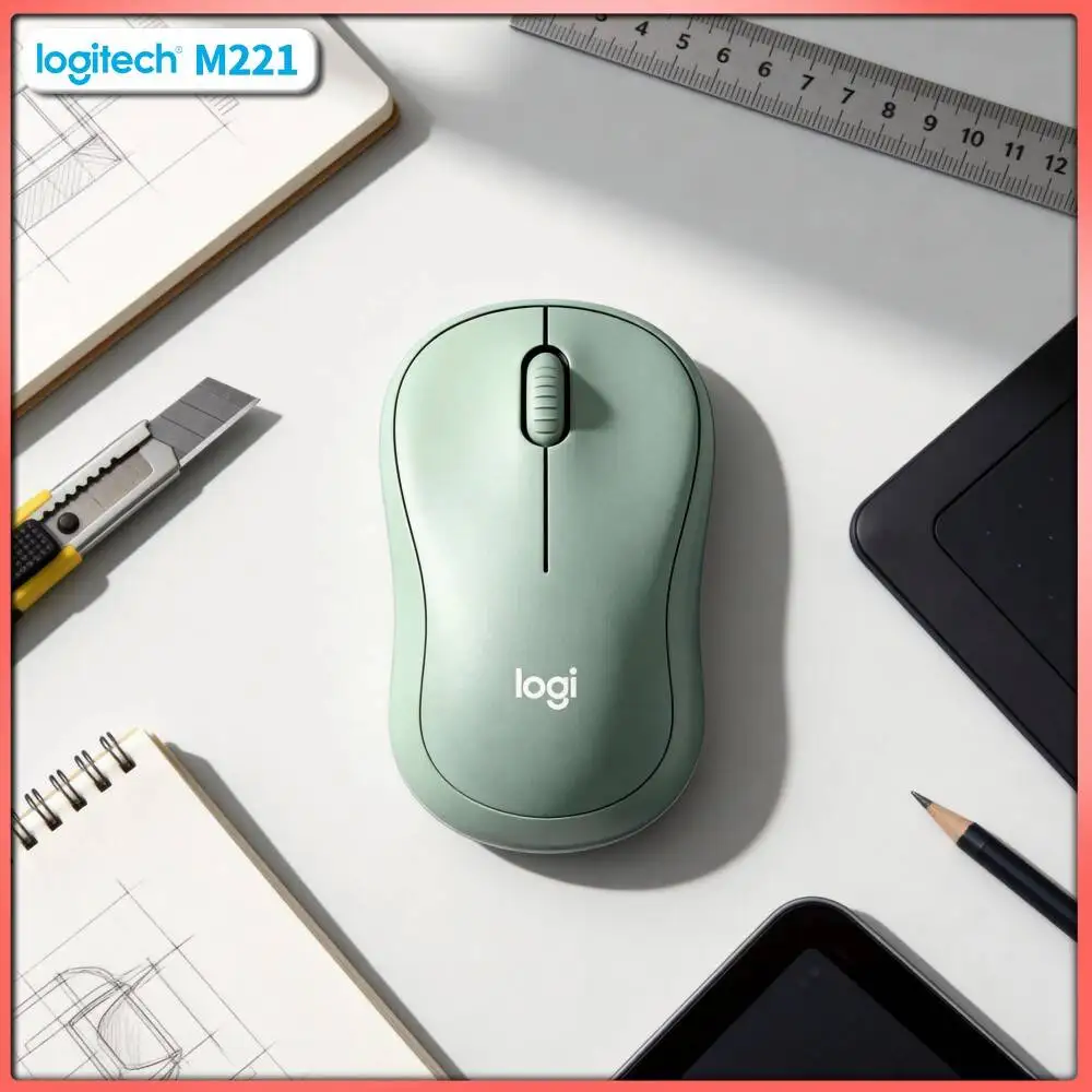 Logitech M221 Ergonomic Silent Mouse - 18-Month Long Battery, 10m Wireless Range, Easy Glide, Windows Mac Systems