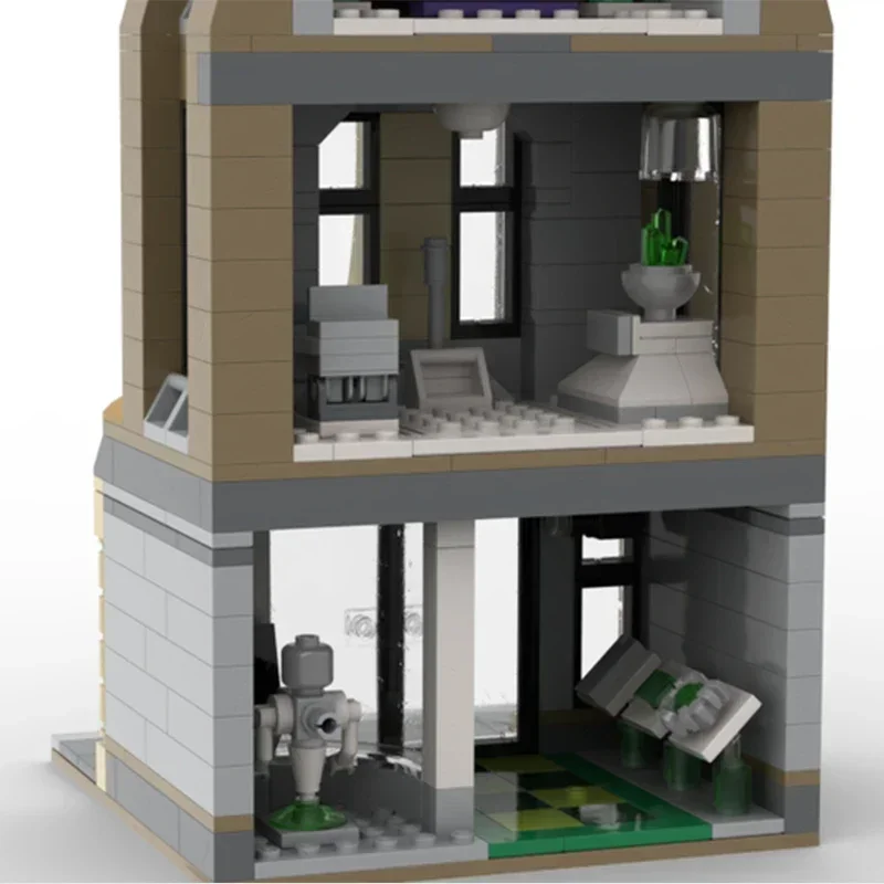 Heróis populares filmes modelo moc tijolos de construção laboratório tecnologia de escape blocos modulares presentes brinquedos de natal diy conjuntos montagem