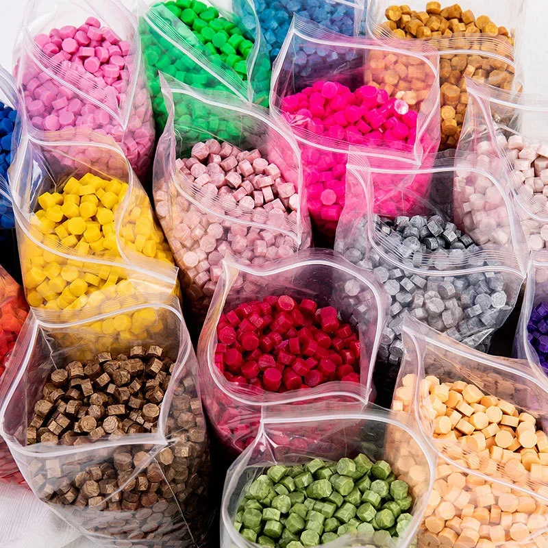 بيرليسسينت لون الشمع 500 جرام المثمن ريترو النار الطلاء ختم الشمع ختم المغلف دعوة الزفاف DIY بها بنفسك لوازم