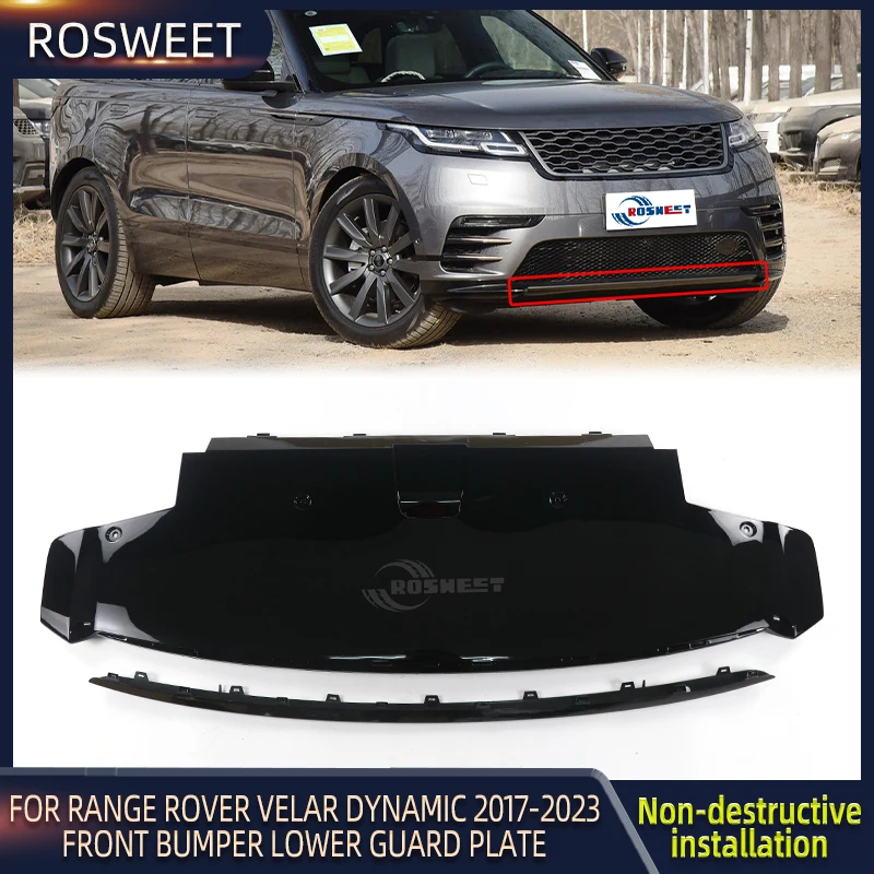 

ROSWEET Front Bumper Trim / Trailer Cover Lower Guard Plate For Land Rover Range Rover Velar Dynamic L560 2017-2023 LR093901