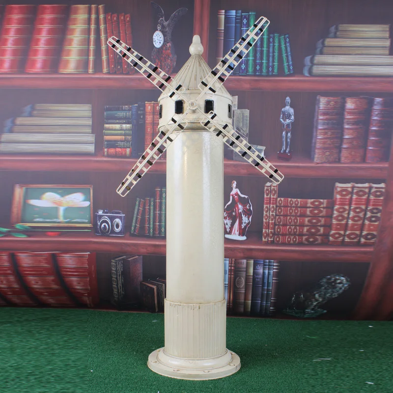 Retro props, wrought iron cafe windmill model, cinematography props, window decorations