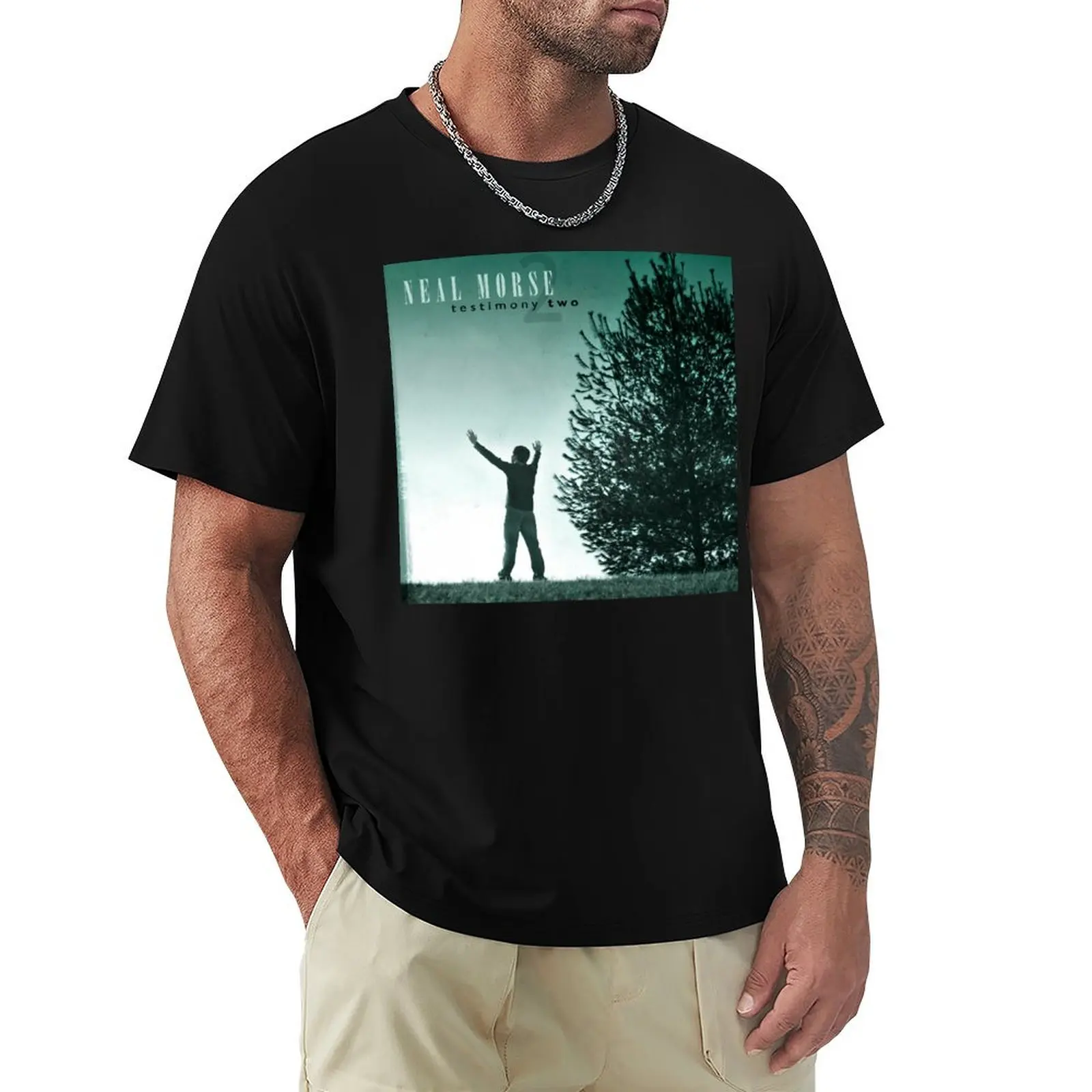 T-shirt Neal Morse Testimony Two avec motif abstrait imprimé sur la couverture de l'album