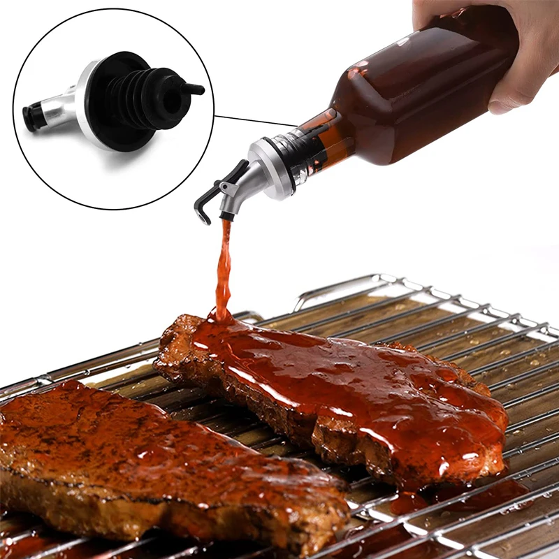 Kitchen Oil Bottle Stopper Liquor Dispenser Wine Pourer Lock Plug Sealing Leak-proof Nozzle Oil Pour Spout Cap Kitchen Tools