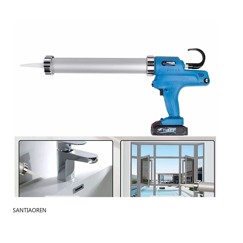 

2025Special Construction Tools Automatic Power Charging Adjustable Double Type Lithium Electric Cordless Battery Caulking Gun