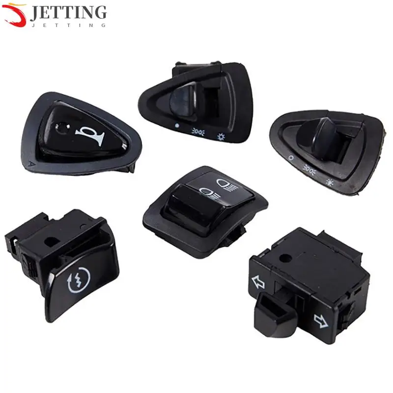 Motorcycle Start Switch Horn Light Turn Signal High Low Beam Button Switch Connecters For Scooter Motorcycle Moped Accessories