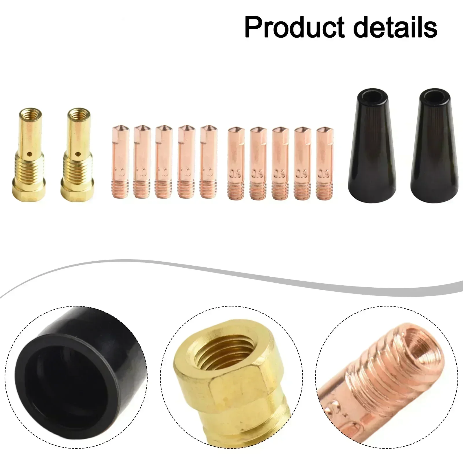 

Welding Performance Optimized For 14AK Gasless Nozzle Kit with Superior Heat Resistance Features Multiple Sizes of Contact Tips
