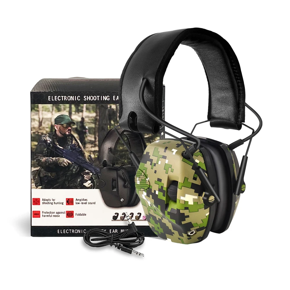 

ZH Electronic Shooting Ear Protection Tactical Ear Muffs Electronic Hearing Protector with Camo Color Pattern Customized
