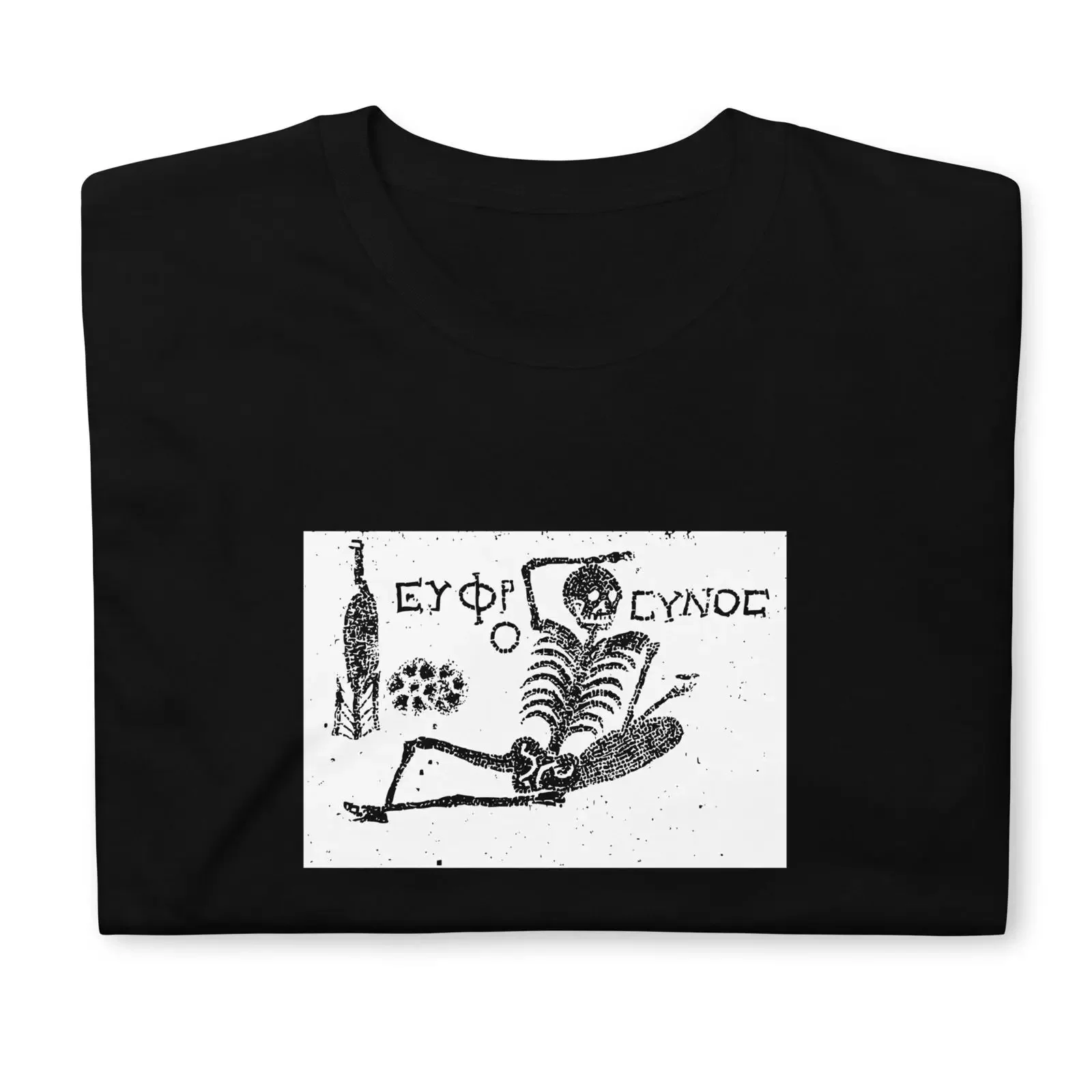 Ancient Greek Skeleton Mosaic T Shirt Be Cheerful Enjoy Life Funny Archaeology for History Lover Historian Teacher vintage