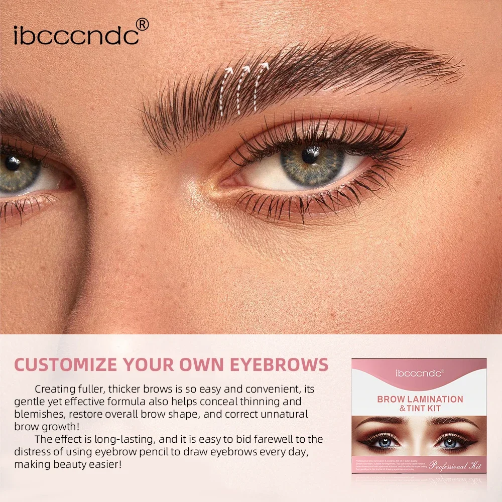 Heallor New Perm & Tint Eyebrow Kit Double Effect Eyebrow Kit Use plastic wrap to enhance eyebrows permanently (includes 2 shade