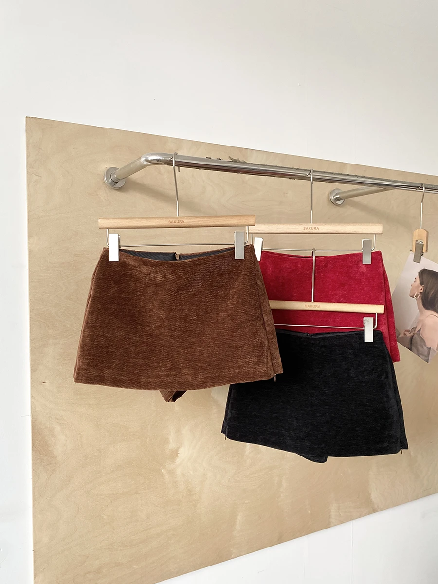 

Fashionable Korean Style Color Skirt Women's Slim Fit A-Line Short Skirt Trendy Commute Low Waist Polyester