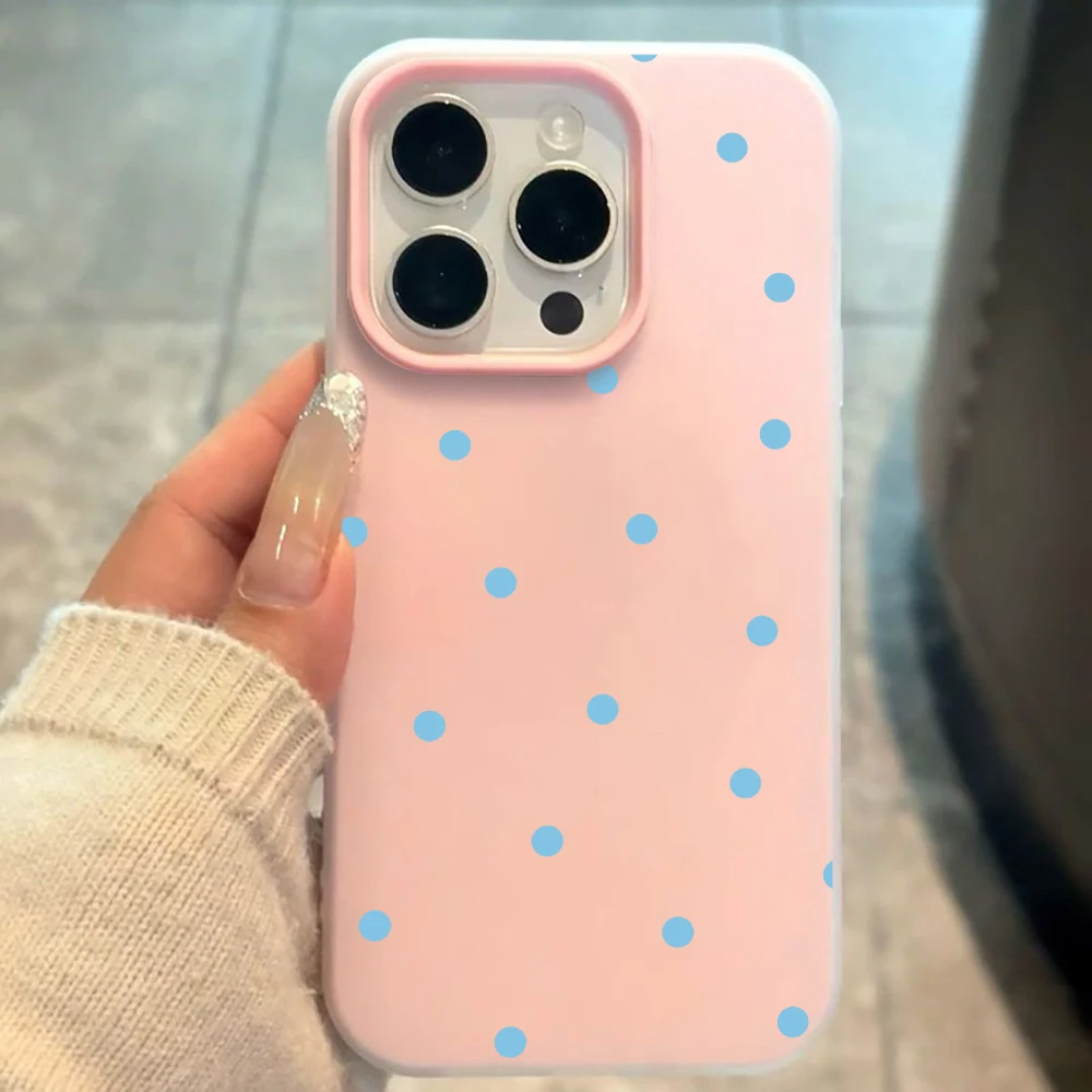Einfache blaue Polka-Dots-Silikonhülle für Xiaomi Redmi 17 Pro Max Hüllen für Redmi Mi 11 Lite 5G 14T Pro 15T Pro 17 Pro INS Funda – Detail 2