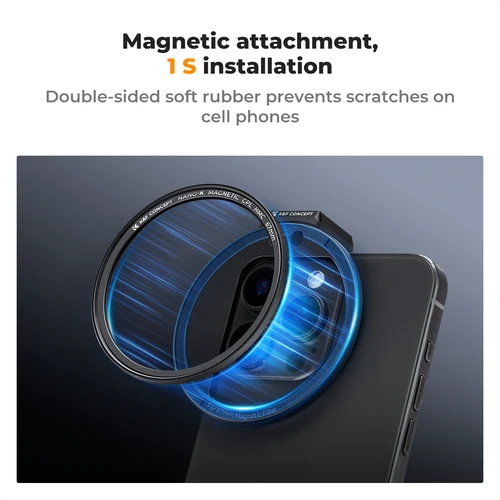 Imagen 2 del producto K & F Concept-Kit de filtro CPL magnético con Clip de 67mm, lente de cámara, filtros polarizadores circulares de teléfono magnéticos para Iphone, Huawei y Xiaomi