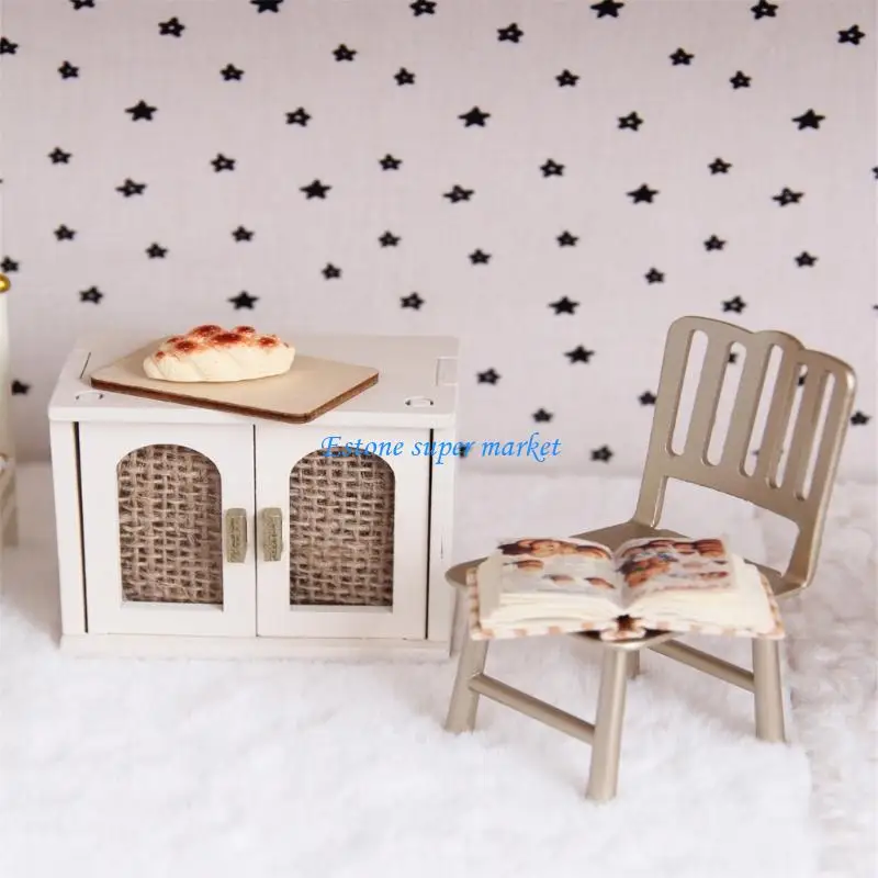 090B Realistic Miniature Wooden Cabinet For Creative Dollhouses Arrangements