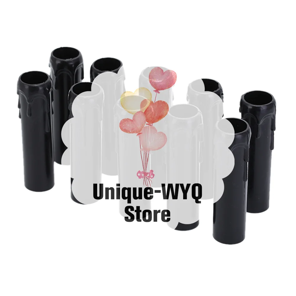 10Pcs Plastic Drip Candle Tube for Chandelier Light Bulb Covers Sleeve