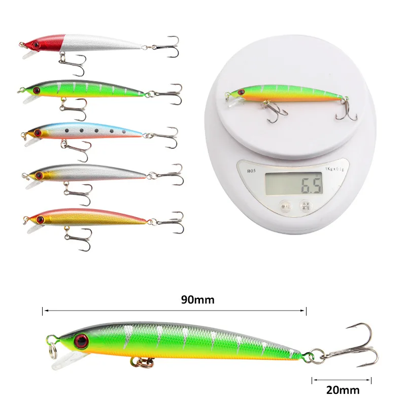 Luya 56-Piece Mixed Combination Set for Carp Bass Fishing Minnow Artificial Hard Bait Gear in Plastic ABS Metal