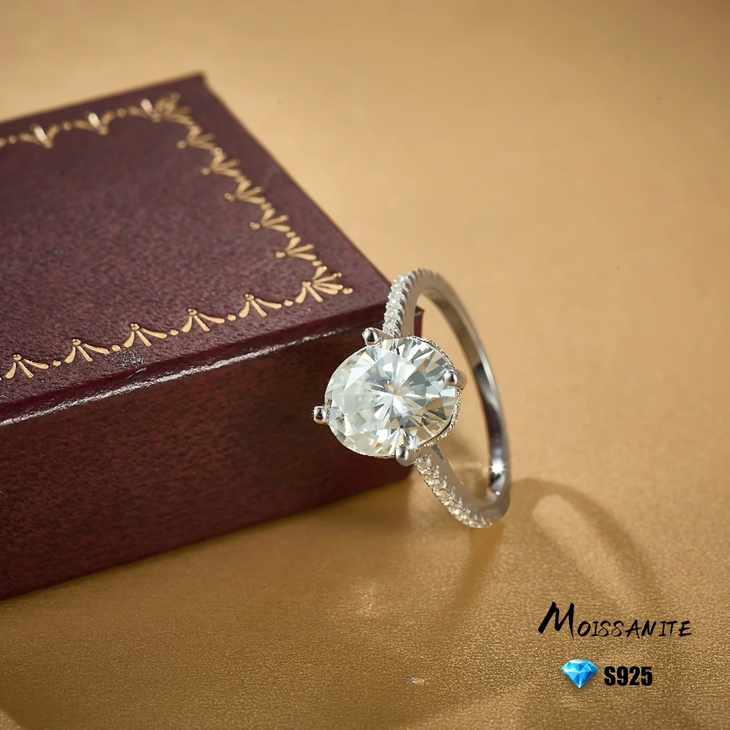 

925 Sterling Silver Moissanite Ring 8*10mm 3ct Oval Moissanite Wedding Ring Fashion Jewelry