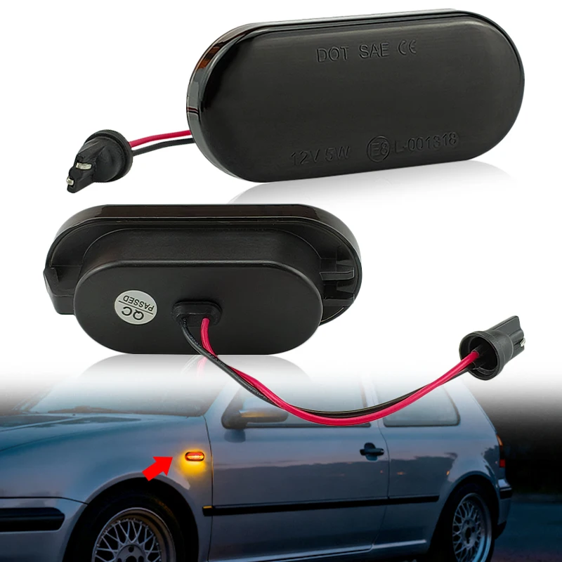 2PCS Led Dynamic Side Marker Turn Signal Light Sequential Blinker Light For VW Golf 3 4 MK3 MK4 Passat 3BG Polo 6N 9N Bora Vento
