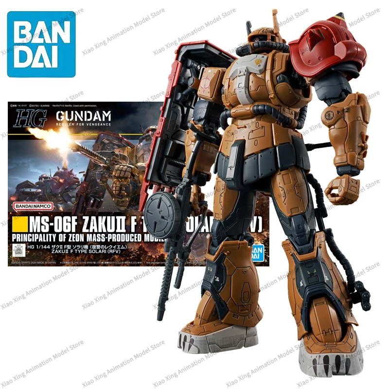 BANDAI HG 1/144 Gundam: Requiem For Vengeance MS-06F ZAKU Ⅱ F TYPE SOLARI [REV] Anime Action Figures Assembly Model Toy