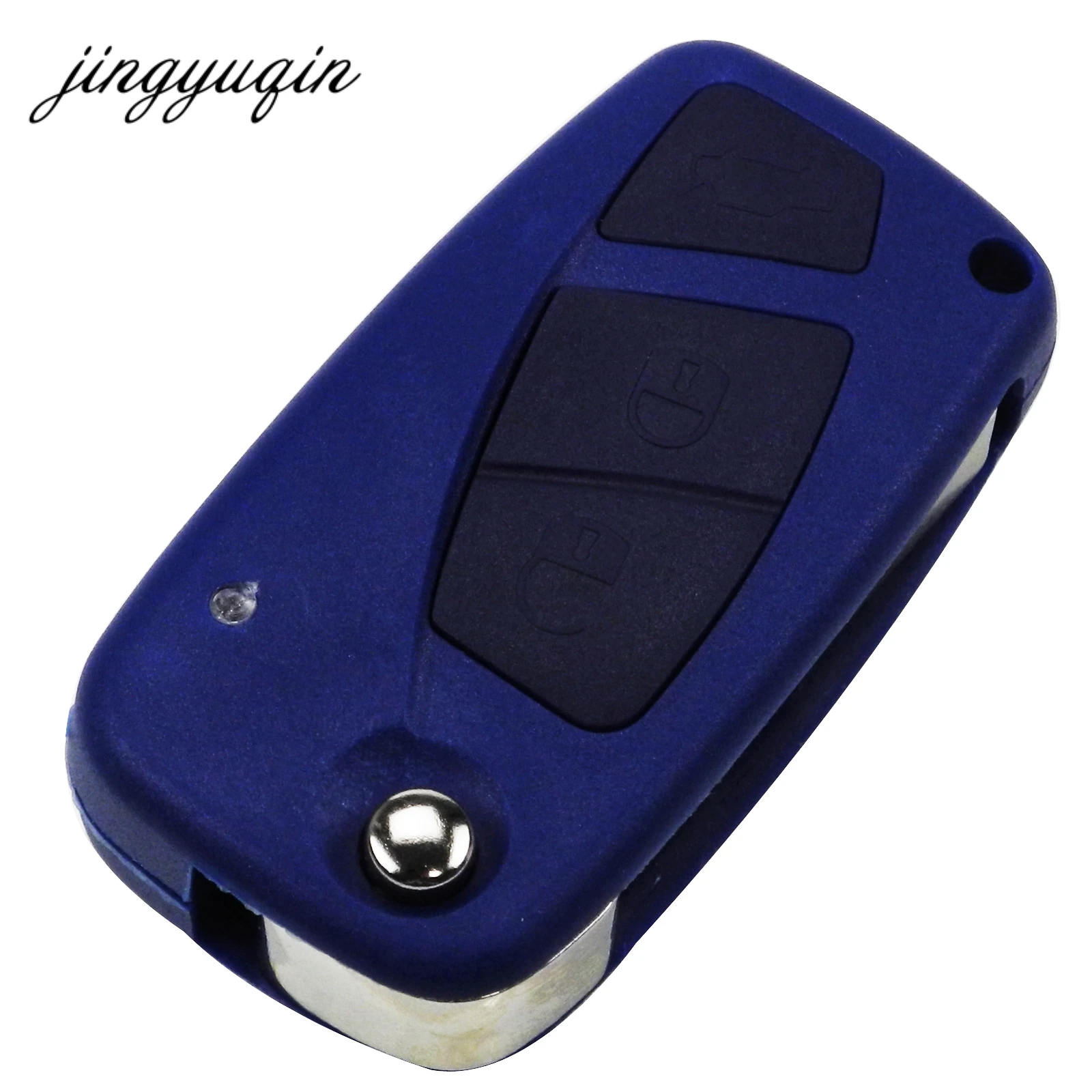 jingyuqin Folding Remote Key Shell Case Cover SIP22 blade 3 Buttons for FIAT Punto Ducato Stilo Panda Case Fob Blue