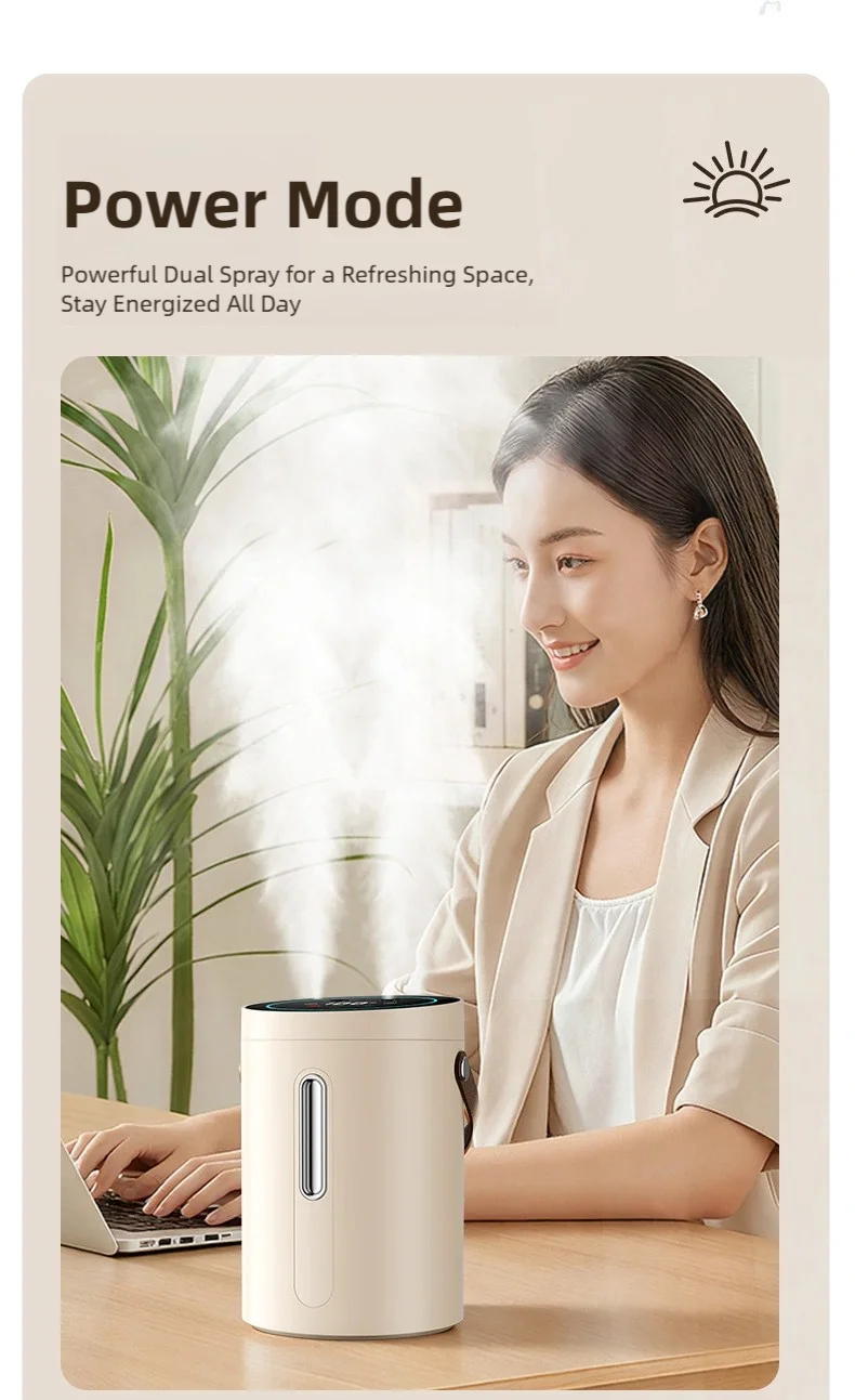 TINSOL 2500ml Digitaler Dual-Spray-Luftbefeuchter mit USB-Anschluss, Aroma-Luftbefeuchter für ätherische Öle, Dreistufiger Nebel-Luftbefeuchter für das Schlafzimmer – Detail 19