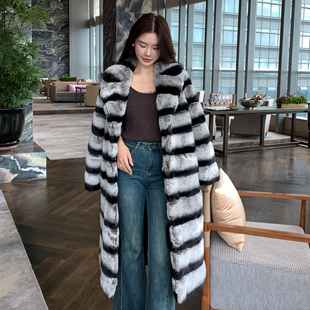 TWOTWINSTYLE Hit Color Loose Fur Coats For Women Lapel Long Sleeve Temperament Minimalist Casial Coat Female Fashion Style New