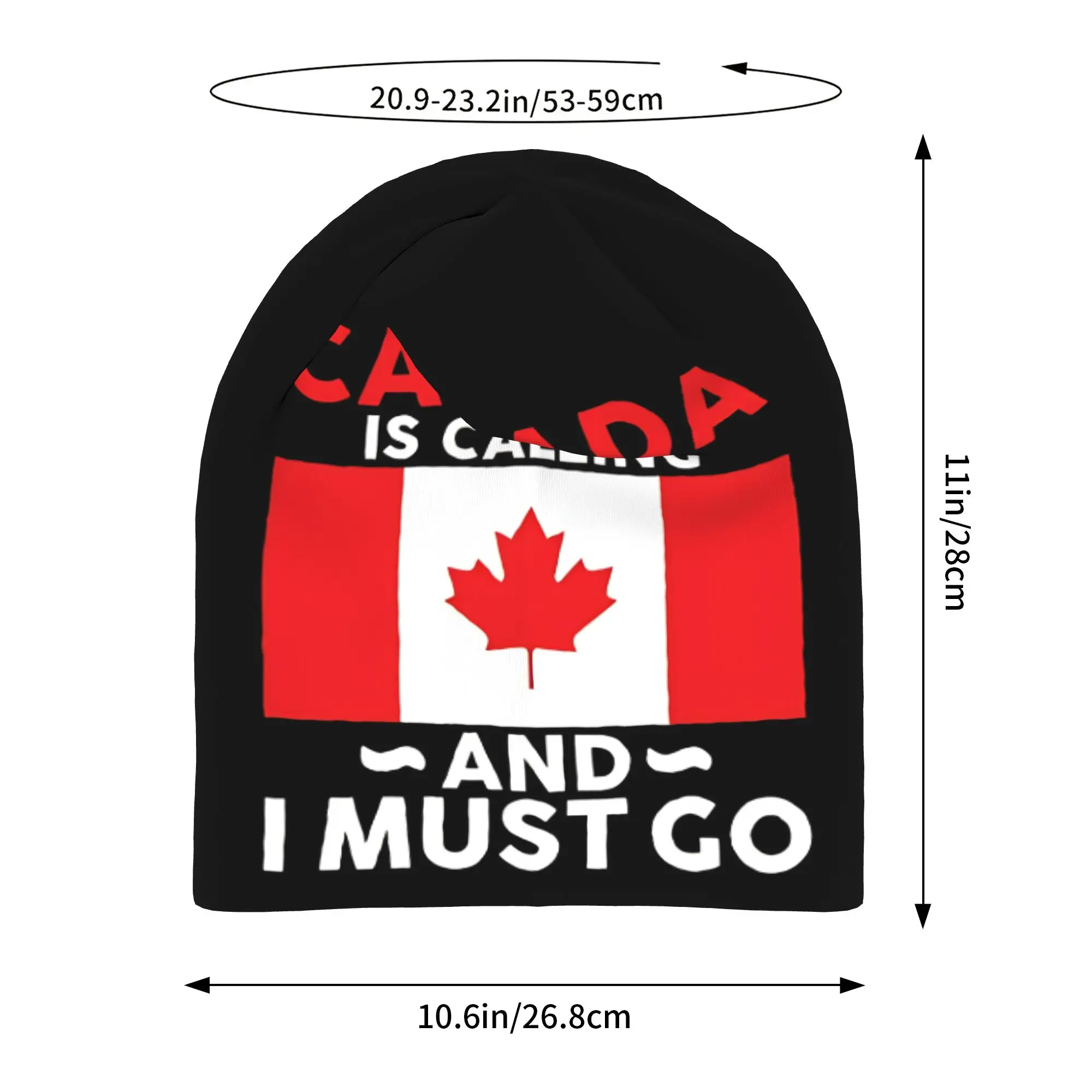 Quick Dry  Funny Canada Is Calling and I Must Go Flag  Slouchy Beanie for Men Women Hiking Skull Cap