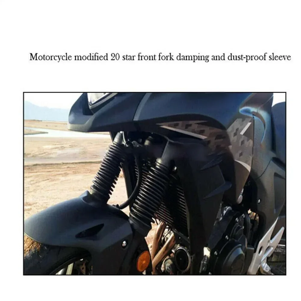

Black Front Fork Boot 20 Section Accessories Dust Cap Motorcycle Off-road Parts Replacement Rubber Bellows Useful