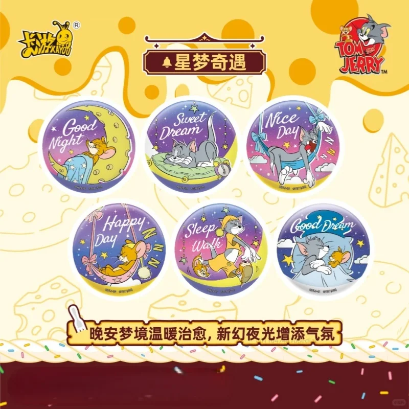 Oryginalne odznaki z blachy KAYOU z serii Tom i Jerry, urocza kolekcja odznak z motywem partnerów, gadżety anime, zabawki, prezenty świąteczne dla dzieci.