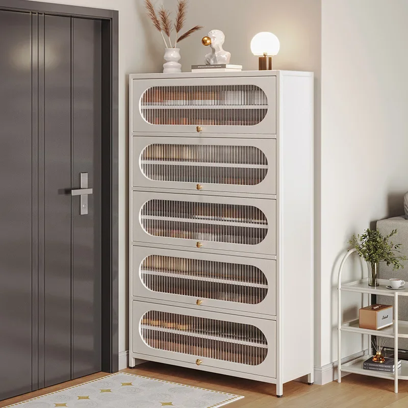 Steel shoe cabinet, multi-layer entrance to the home at the entrance, large-capacity new indoor corridor, outer storage shoe rac