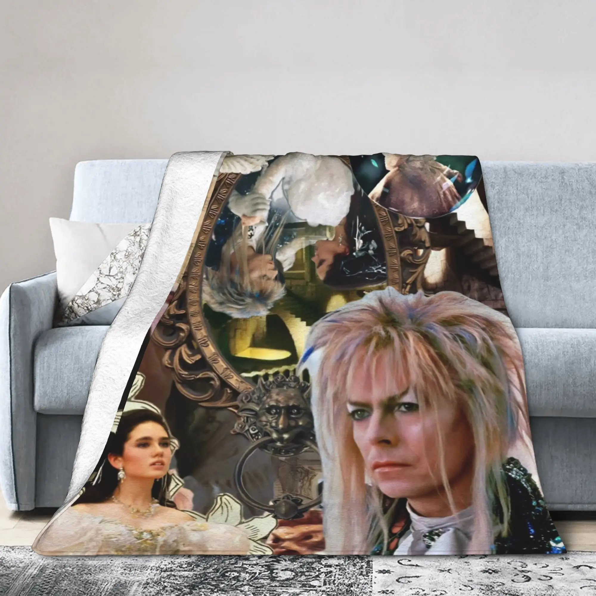 Labyrinths Jareth the-Goblin-King Flannel Blanket Classic Movie Funny Bedding Throw Blankets Home Super Soft Travel Breathable