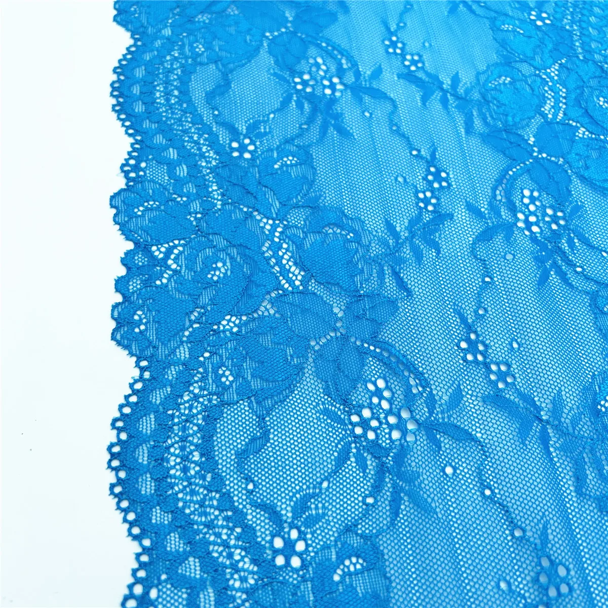 3y/lot Width 22cm Light Blue Elastic Stretch Lace Trim Skirt Hem For Clothes Sewing Accessories Lingerie Wedding Dress Sleeve