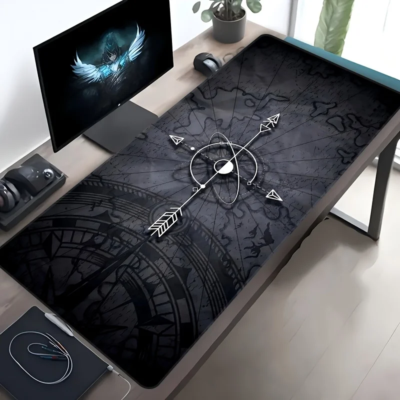 CIFBUY Extra Large Gaming Mouse Pad Compass Art PC Keyboard Desk Mat HD Color Print Non-Slip Base Home Office Laptop Computer De