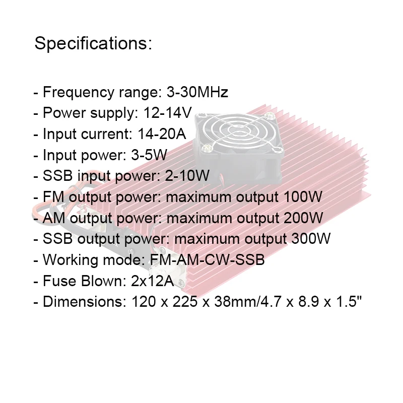 Imagem -02 - Módulo Amplificador de Potência Rádio Wishcolor Bj300plus Bj300 10w 330mhz Saída de Ventilador 100w fm 200w am 300w Ssb