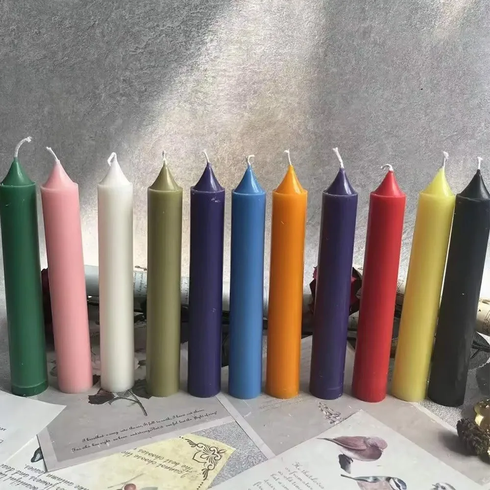 Moule en silicone à 6 cavités pour bougies coniques, colonne longue, pour résine, bricolage, dîner aux chandelles, décoration de mariage, cadeau d'anniversaire