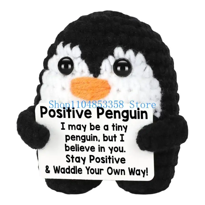 

652F Penguins Doll Gift Handmade for Car Anniversaries Birthdays Emotional Companion