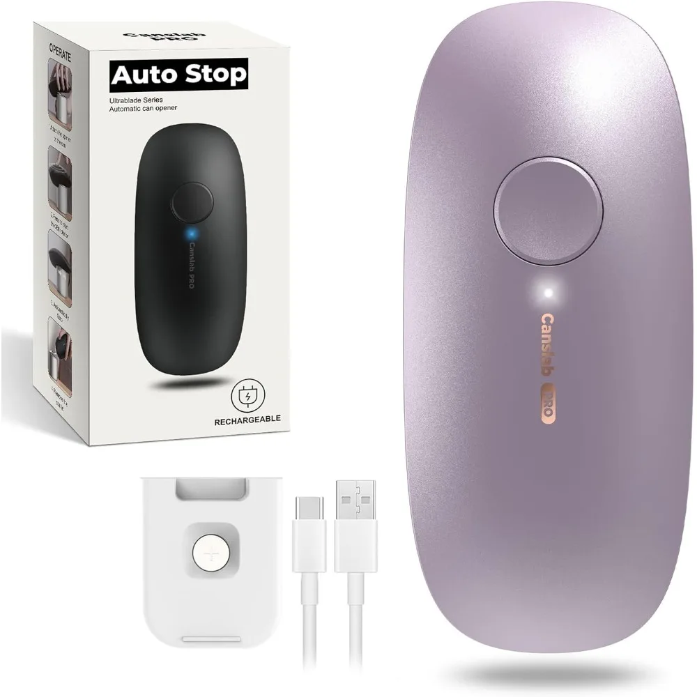 

Электрическая открывалка для консервов с USB-зарядкой, автоматическое управление одним касанием, автоматическая остановка, гладкие края, для кухни, для пожилых людей и людей с ограниченными возможностями