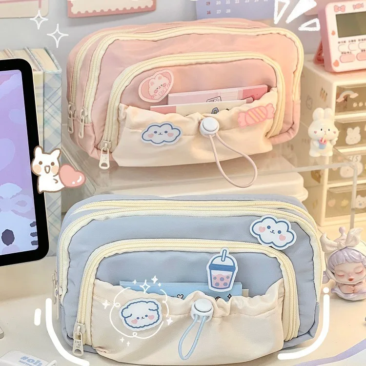 Étui à Crayons Créatif pour Enfant Garçon et Fille, Sac de Rangement Portable, Kawaii, 1 Pièce