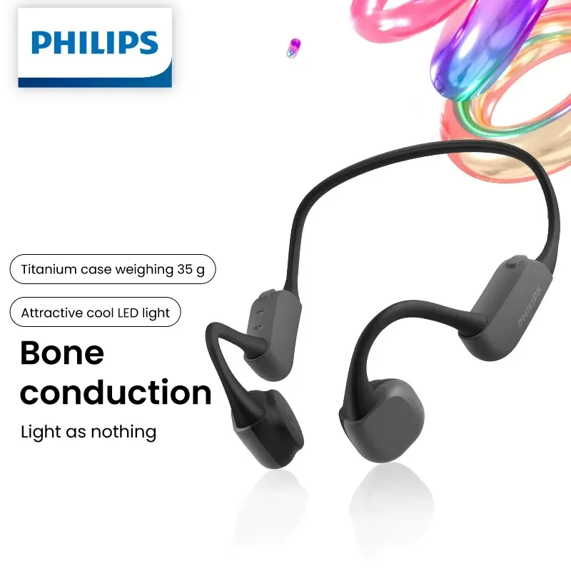 Philips TAA6606 Bone Conduction Earbuds Wireless Bluetooth V5.2 Earphones Call Noise Cancelling Outdoor Sports Headset Long Life