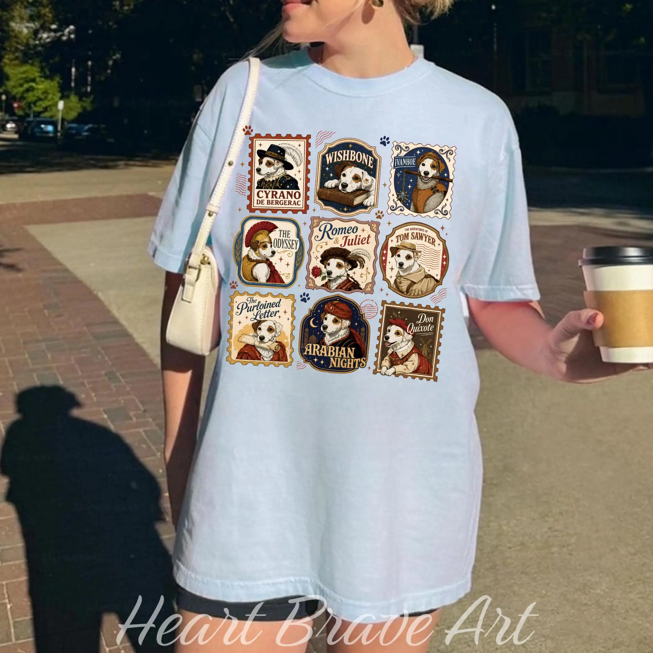 Wishbone Literary Society Dog , Wishbone Dog Tee Shirt, Literary Dog Lover T-Shirt, Jack Russell Bookworm Shirt, 90s TV Fan