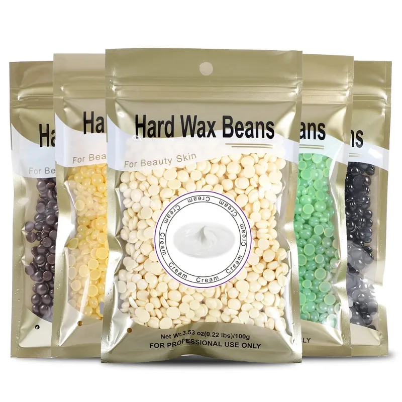 100 G/zak Wax Bonen Geen Strip Ontharingscrème Hete Film Harde Wax Pellet Waxen Bikini Gezicht Benen Body Ontharing Bean voor Vrouwen Mannen