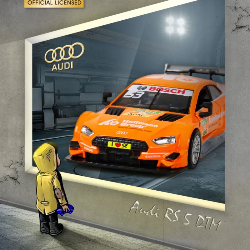 Audi BMW DTM M6 Rennwagenmodell im Maßstab 1:43 mit Displaybox-Sammlung, Miniatur-Voiture-Sammlungsmodell-Szenenset zum Zurückziehen